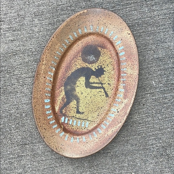 Southwestern Handmade Platter Plate Serving Dish Mexican Signed - Picture 1 of 3